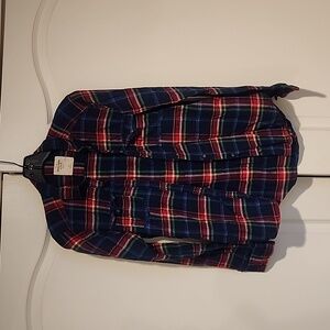Abercrombie & Fitch flannel shirt. Size M. Blue, red, white, yellow, green